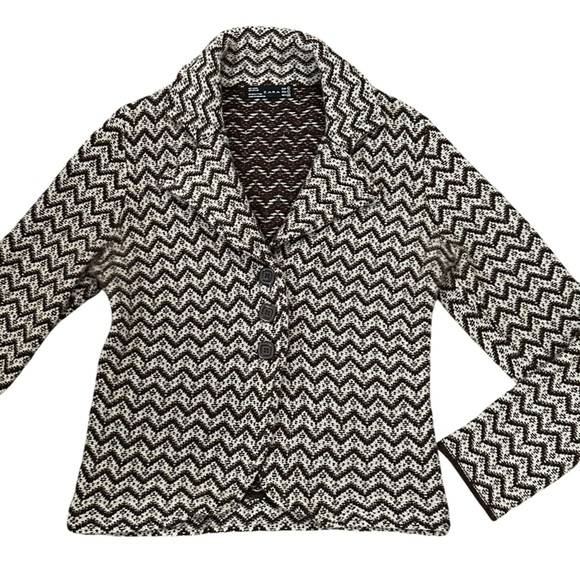 Zara Sweaters - ZARA wool blend Brown Button Textured Jacket Sz L A